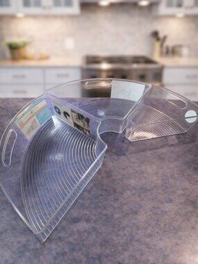 📌Inter Design 3  Lazy Susan Turntable Organizer Plastic Wedge Bins 1/4 & 1/8